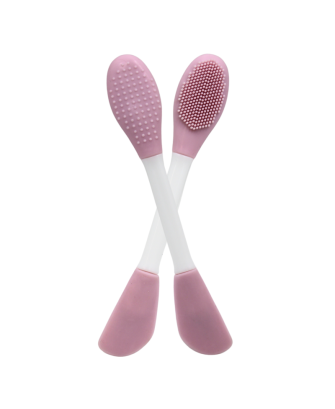 Spatule  brosse visage à double face rose