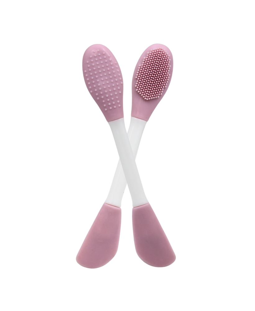 Spatule  brosse visage à double face rose