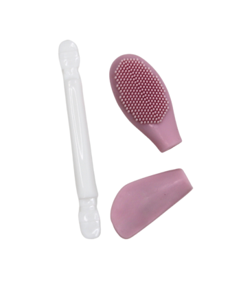 Spatule  brosse visage à double face rose