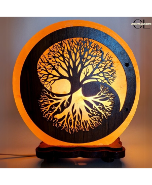 Lampe de sel d'Himalaya Arbre de Vie Yin-Yang 5KG