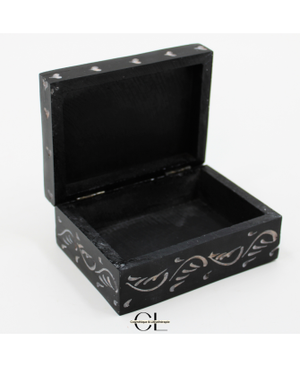 Boîte à bijoux en pierre Saponite rectangle Fleur de Vie 10cm