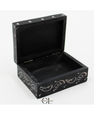 Boîte à bijoux en pierre Saponite rectangle Fleur de Vie 10cm