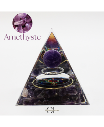 Orgonite pyramide Amethyste Métatron