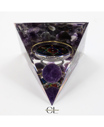 Orgonite pyramide Amethyste Métatron