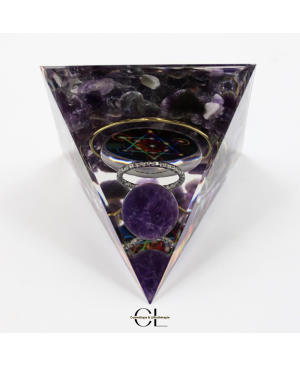 Orgonite pyramide Amethyste Métatron