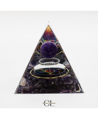 Orgonite pyramide Amethyste Métatron