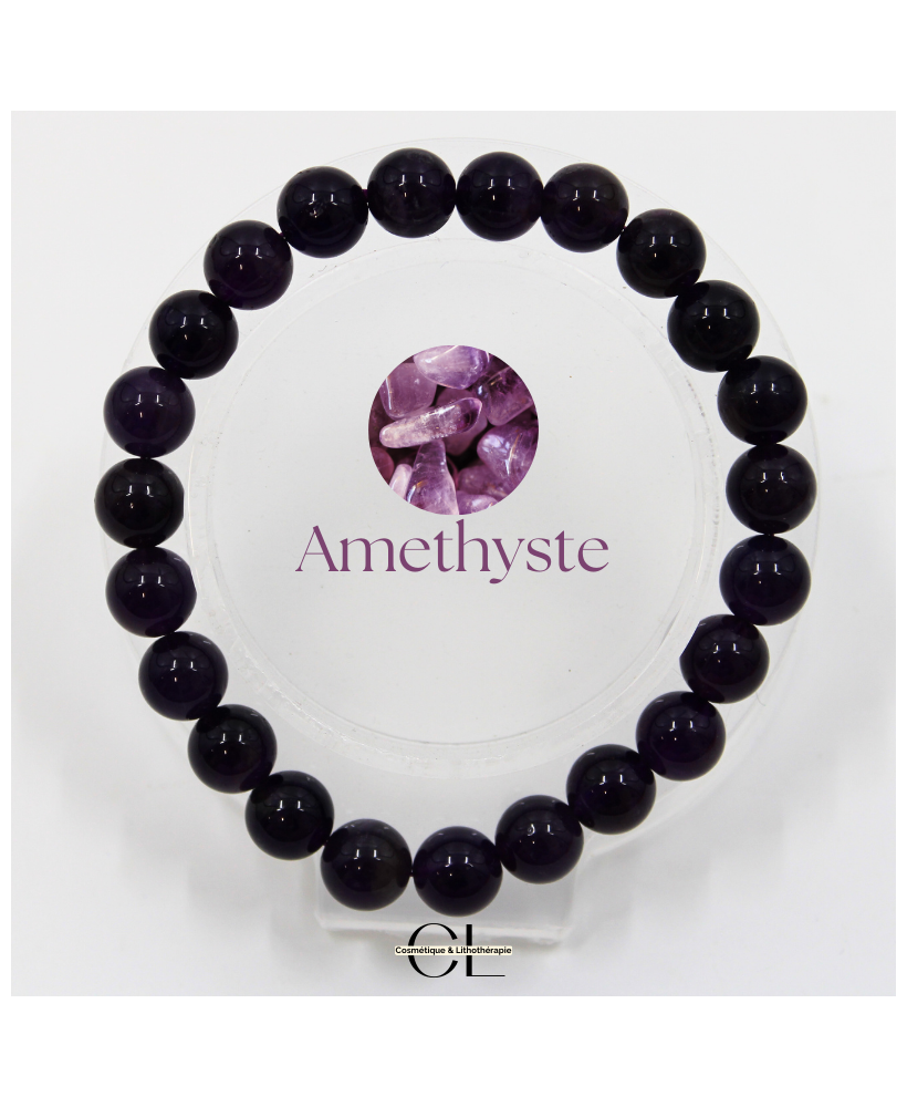 Bracelet en pierres naturelles Améthyste AA 8-9mm