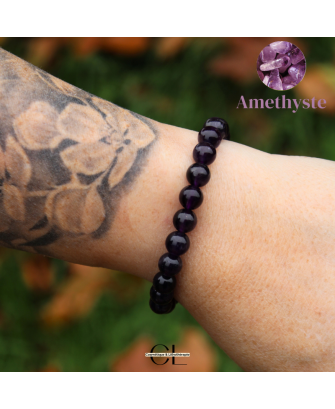 Bracelet en pierres naturelles Améthyste AA 8-9mm