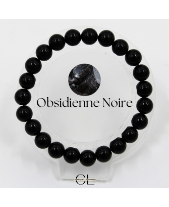 Bracelet en pierres naturelles Obsidienne noire A 8mm