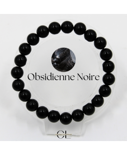 Bracelet en pierres naturelles Obsidienne noire A 8mm