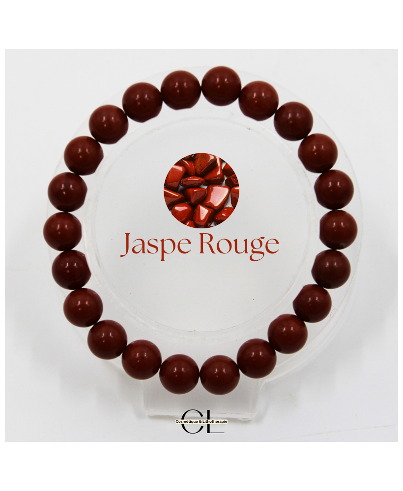 Bracelet en pierres naturelles Jaspe Rouge A 8-9mm
