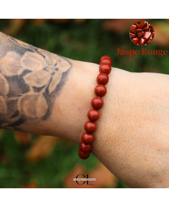 Bracelet en pierres naturelles Jaspe Rouge A 8-9mm