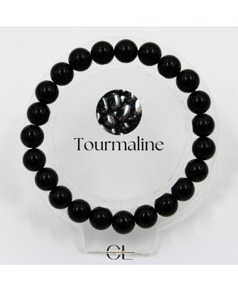 Bracelet en pierres naturelles Tourmaline noire A 8mm