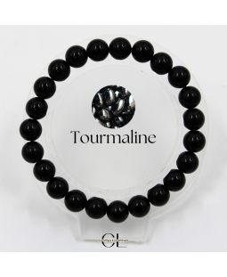 Bracelet en pierres naturelles Tourmaline noire A 8mm