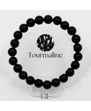 Bracelet en pierres naturelles Tourmaline noire A 8mm