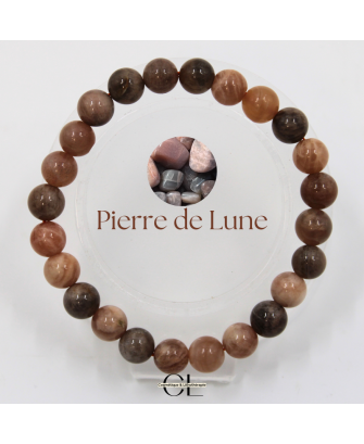 Bracelet en pierres naturelles Pierre de Lune Multicolore AB 8-9mm
