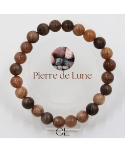 Bracelet en pierres naturelles Pierre de Lune Multicolore AB 8-9mm
