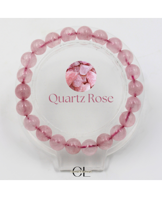 Bracelet en pierres naturelles Quartz Rose A 8mm