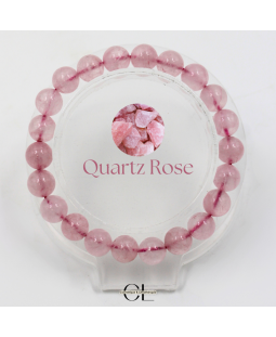 Bracelet en pierres naturelles Quartz Rose A 8mm