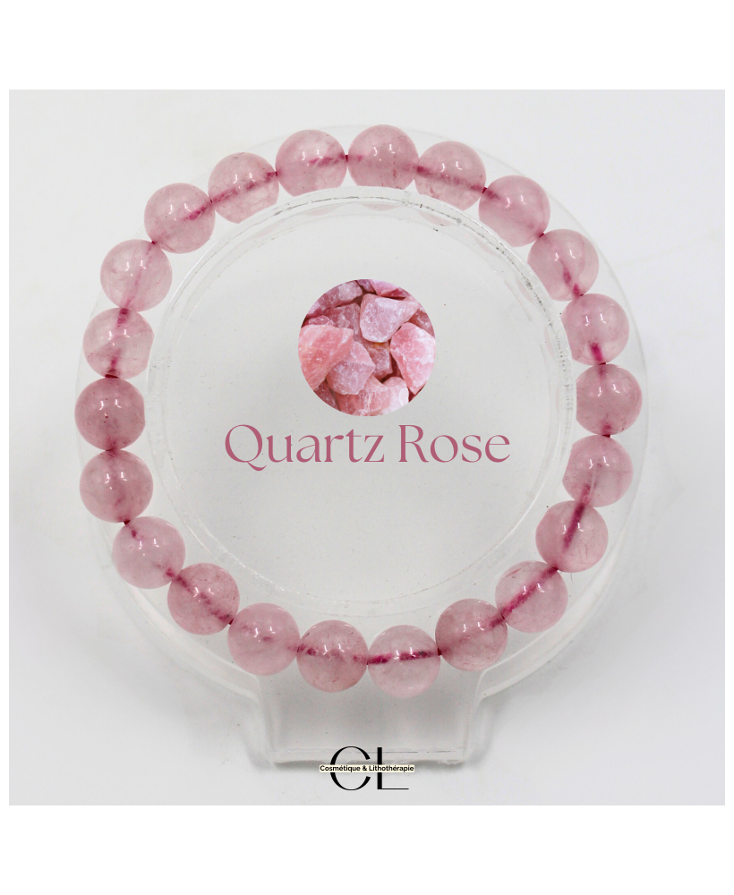 Bracelet en pierres naturelles Quartz Rose A 8mm