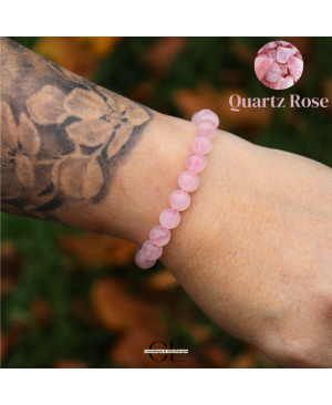 Bracelet en pierres naturelles Quartz Rose A 8mm