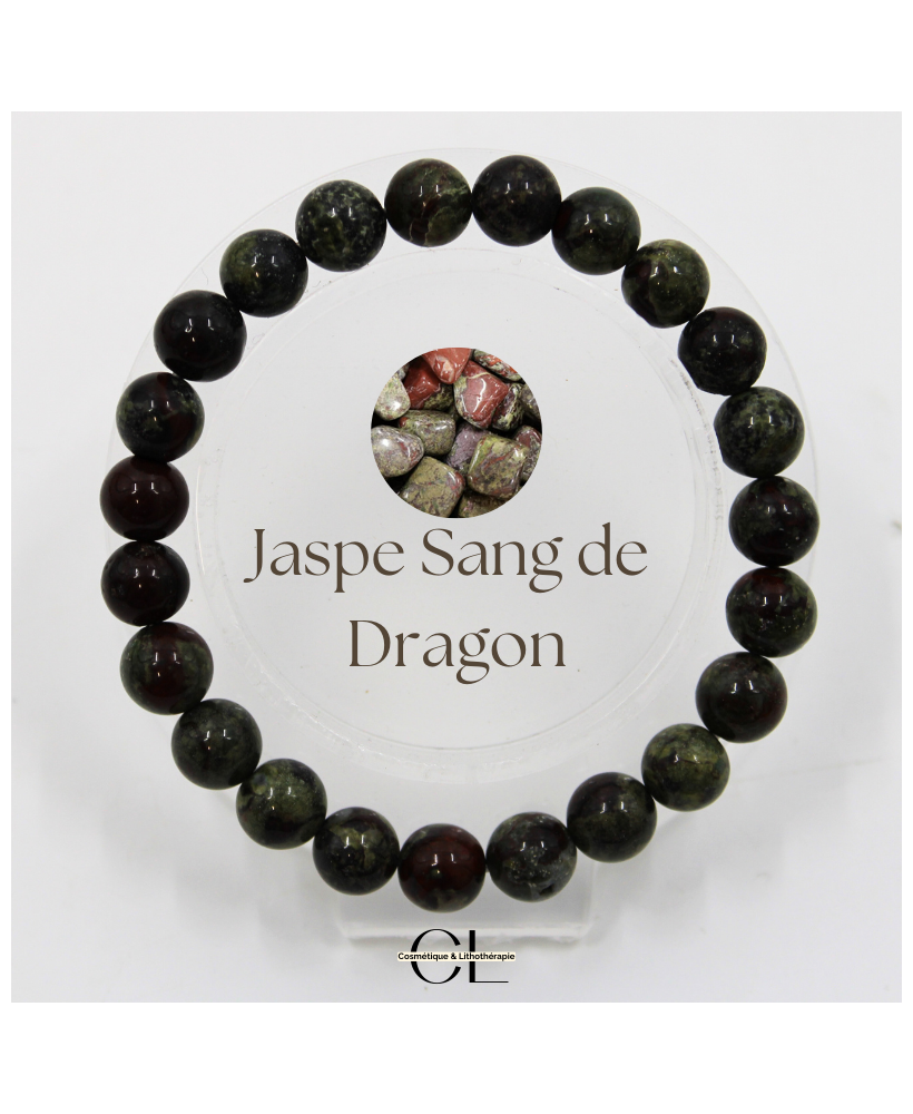 Bracelet en pierres naturelles Jaspe Sang de Dragon A 8-9mm