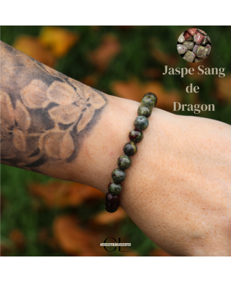 Bracelet en pierres naturelles Jaspe Sang de Dragon A 8-9mm