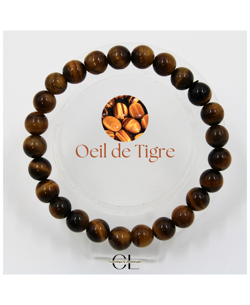 Bracelet en pierres naturelles Œil de Tigre A 8mm