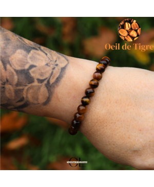 Bracelet en pierres naturelles Œil de Tigre A 8mm