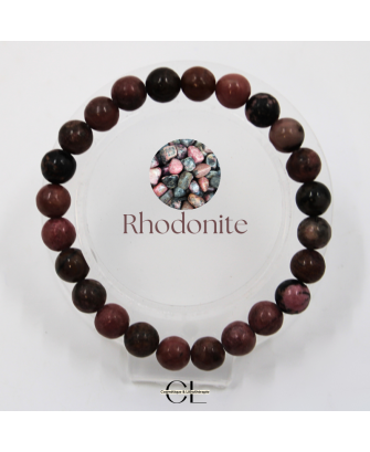 Bracelet en pierres naturelles Rhodonite AB 8mm