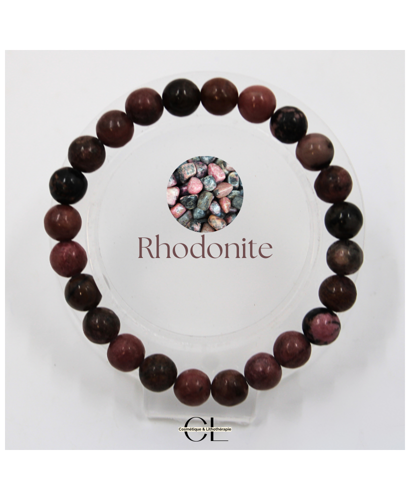 Bracelet en pierres naturelles Rhodonite AB 8mm