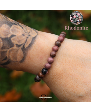 Bracelet en pierres naturelles Rhodonite AB 8mm