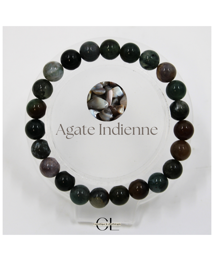 Bracelet en pierre naturelle Agate Indienne AB 8mm
