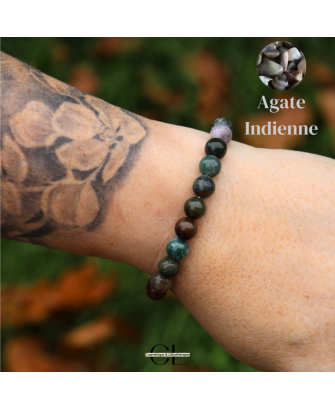 Bracelet en pierre naturelle Agate Indienne AB 8mm