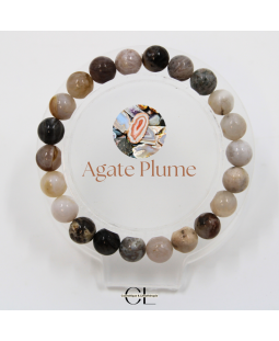 Bracelet en pierres naturelles Agate Plume AB 8mm