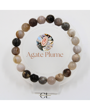 Bracelet en pierres naturelles Agate Plume AB 8mm
