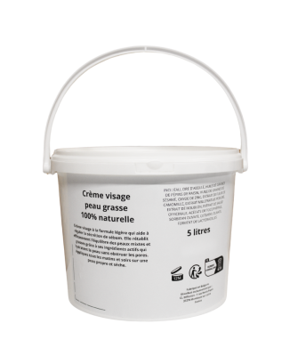 Crème visage peau grasse - gros contenant 5 LITRES