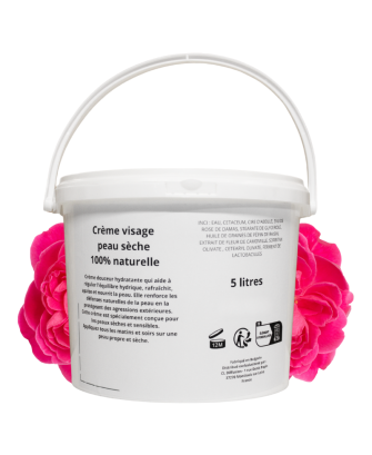 Crème visage peau sèche - gros contenant 5 LITRES
