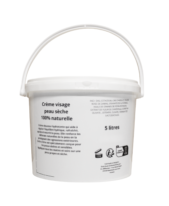 Crème visage peau sèche - gros contenant 5 LITRES