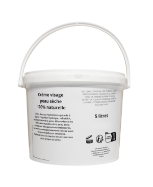 Crème visage peau sèche - gros contenant 5 LITRES