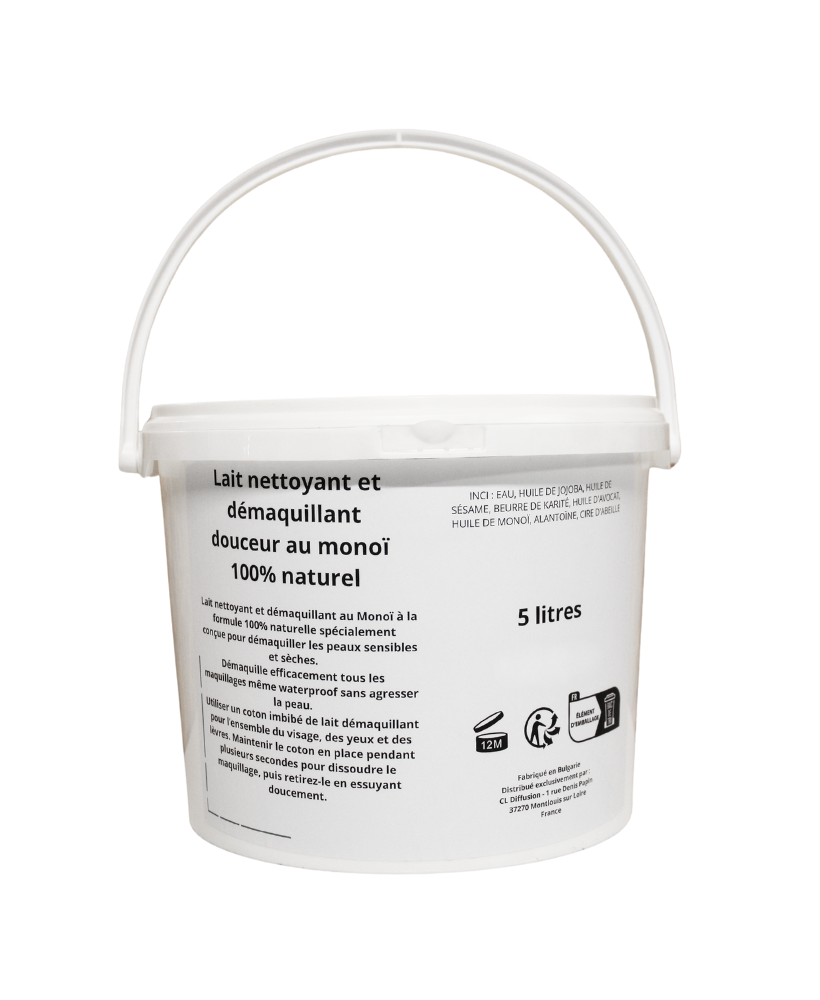Lait nettoyant/démaquillant au monoi - gros contenant 5 LITRES
