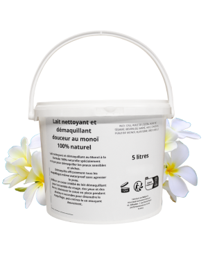 Lait nettoyant/démaquillant au monoi - gros contenant 5 LITRES