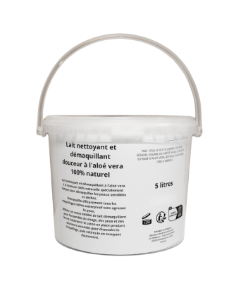 Lait nettoyant/démaquillant à l'aloe vera - gros contenant 5 LITRES