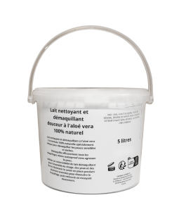 Lait nettoyant/démaquillant à l'aloe vera - gros contenant 5 LITRES