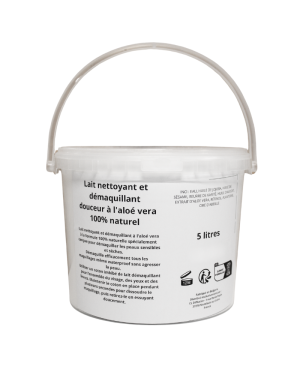 Lait nettoyant/démaquillant à l'aloe vera - gros contenant 5 LITRES