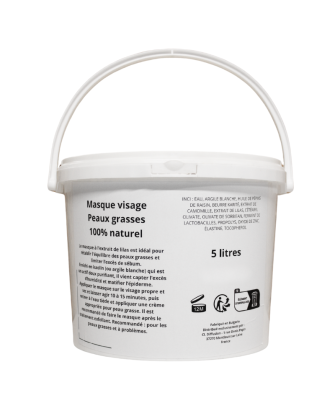 Masque visage peau grasse - gros contenant 5 LITRES