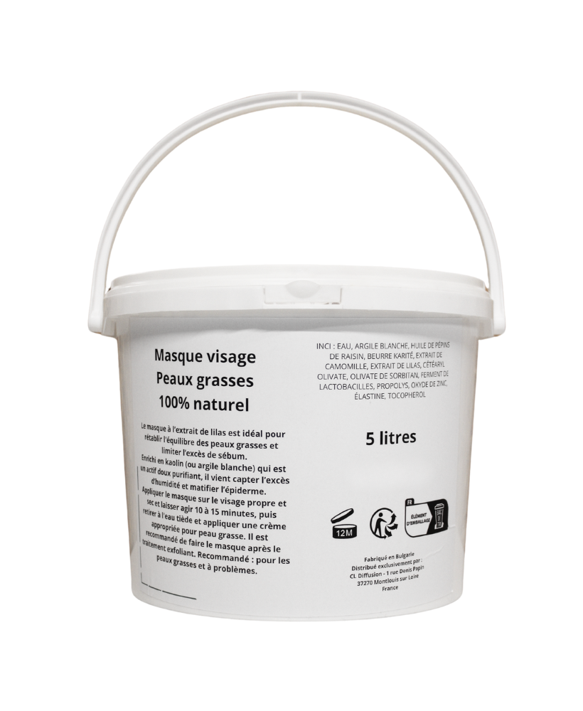 Masque visage peau grasse - gros contenant 5 LITRES
