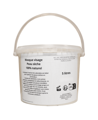 Masque visage peau sèche - gros contenant 5 LITRES