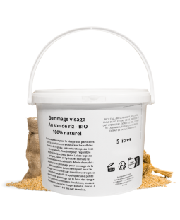 Gommage visage - Au son de riz - gros contenant 5 LITRES