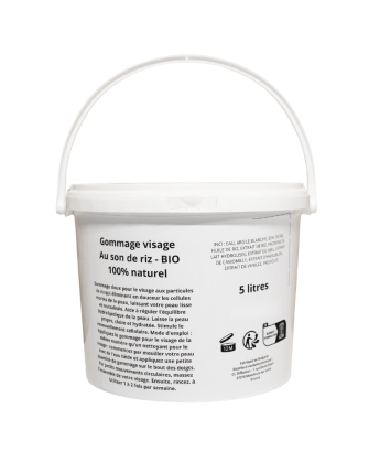 Gommage visage - Au son de riz - gros contenant 5 LITRES